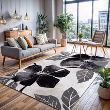Load image into Gallery viewer, Contemporary Floral Design 6'7" x 9' Indoor Rug - Non-Slip Rubber Backing