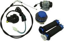 Load image into Gallery viewer, Racing Carburetor &amp; Blue Throttle Handle Grips Kit for 50cc-80cc Motorized Bikes