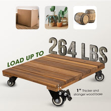 Load image into Gallery viewer, Rust-Resistant Acacia Wood Plant Caddy with Wheels - Effortless Mobility Set
