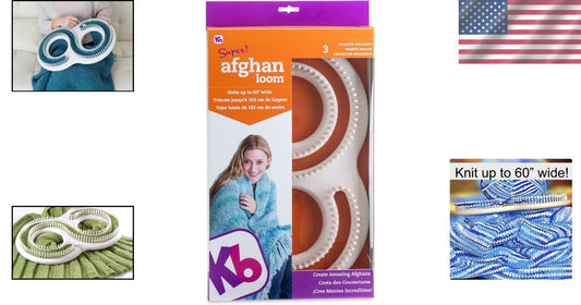 198-Peg Afghan Knitting Loom for All-Seasons Blankets - Complete Kit Included