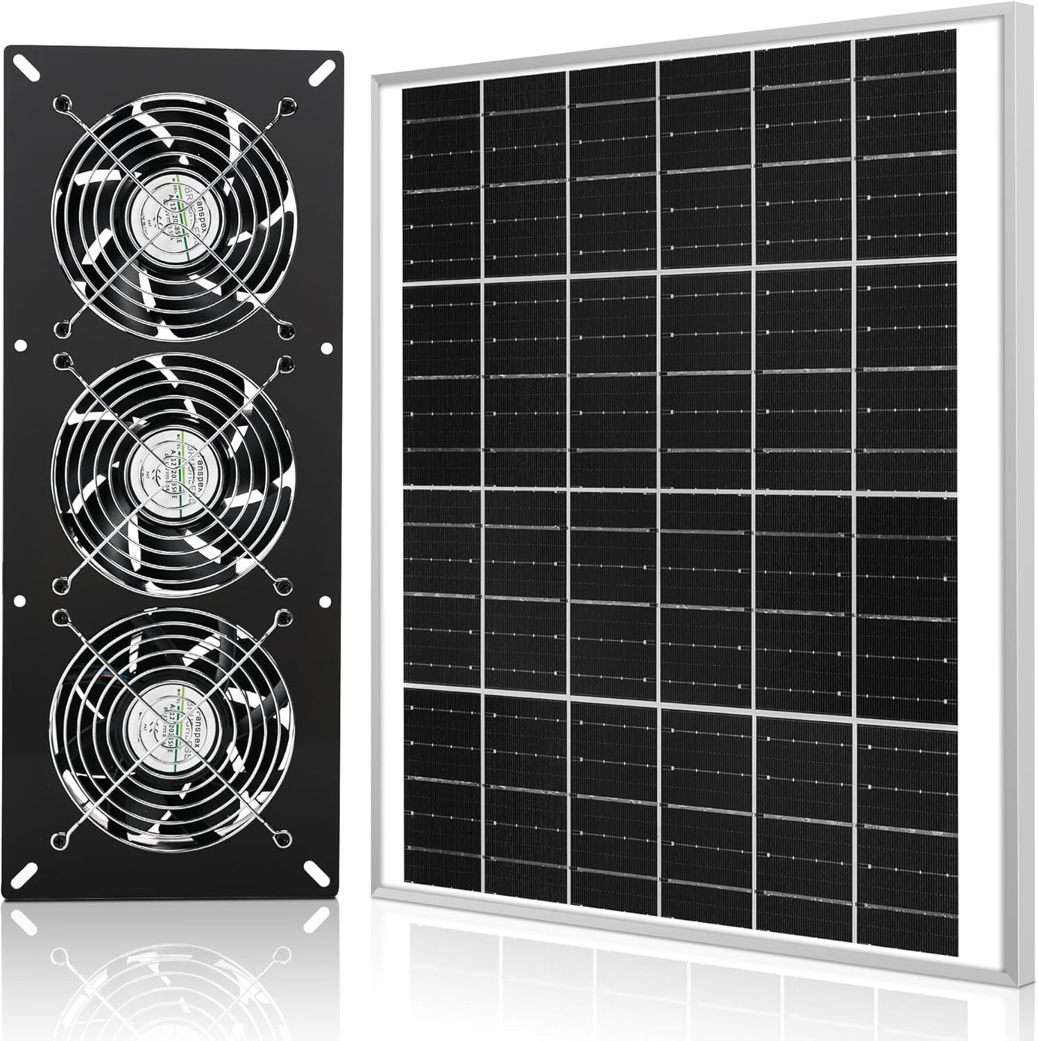 3500 RPM Solar Powered 3-Fan Kit with 25W Panel for Outdoor Air Circulation