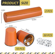 Load image into Gallery viewer, Quiet Felt-Lined Leather Dice Cups with Exclusive Storage - 2 Pack in Orange