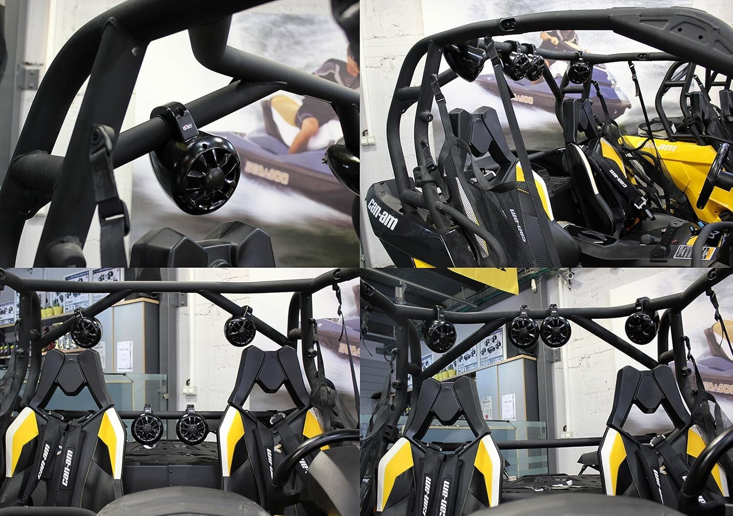 Compact Marine Stereo System with Remote, Ideal for Golf Carts and UTVs