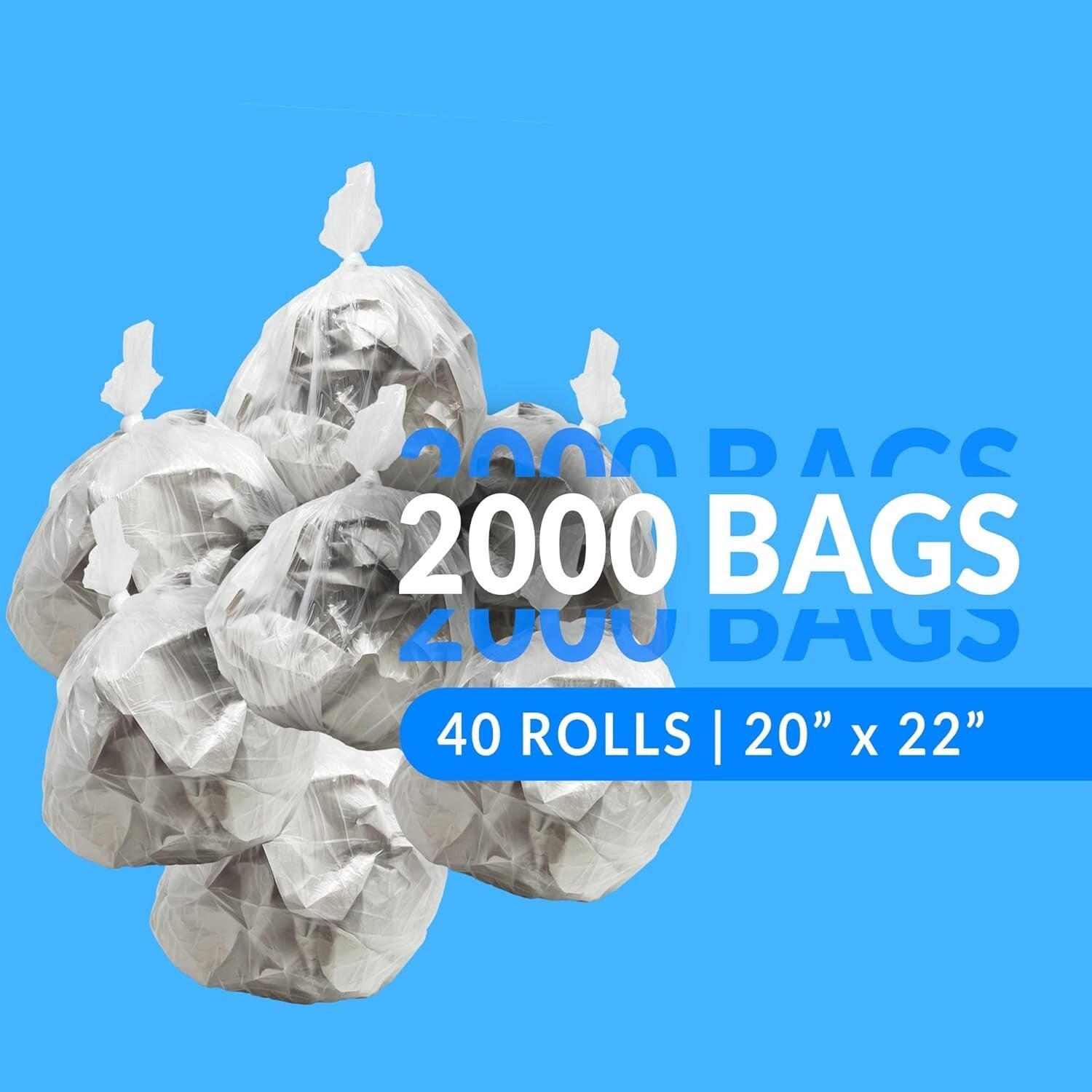 Clear Multi-Use Trash Bags - 2000 Count, Perfect for Small Bins & Clean Ups