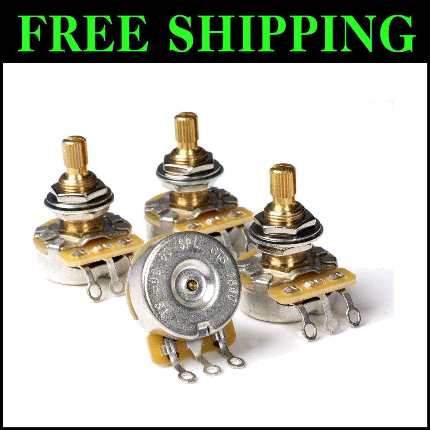 Versatile 4-Pack of 500k CTS Pots - Ideal for Electric Guitars and Upgrades