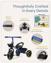 Load image into Gallery viewer, Blue Kids Trike for 2-4 Year Olds - Ergonomic Design &amp; Roll-Over Prevention