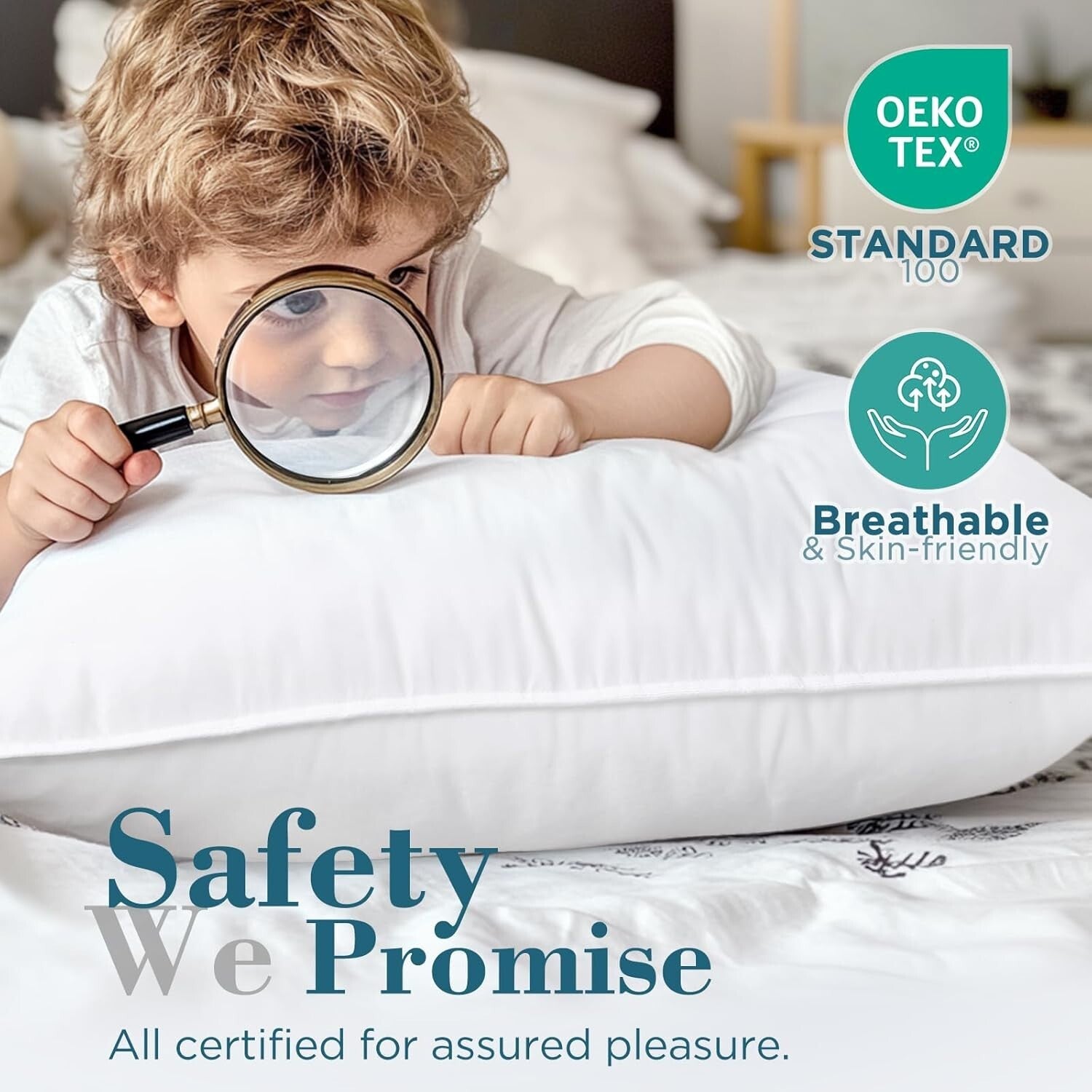 Cloud-Like Down Alternative Pillows Set of 2 - Plush Comfort for All Sleepers