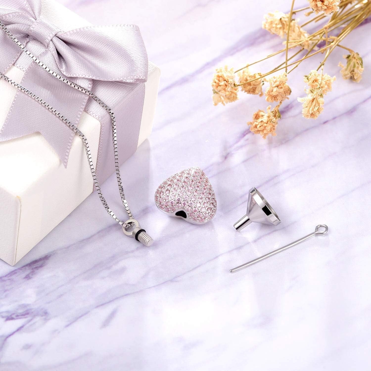 Elegant 925 Silver Heart Pendant with Ashes Storage – Thoughtful Gift for Women