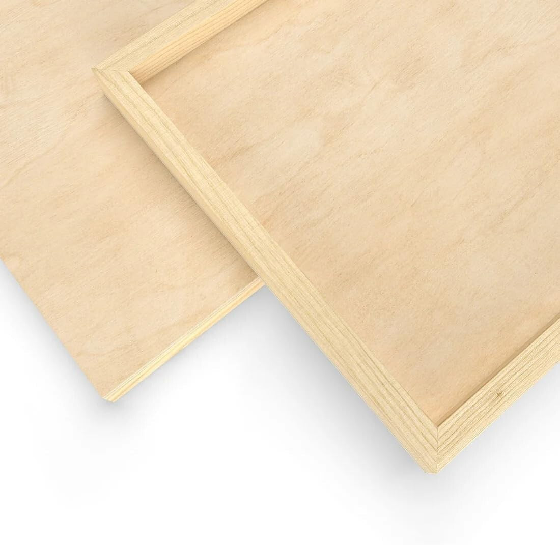 Versatile Birch Wood Panels for Acrylic, Oil, and Encaustic Painting - 5 Pack
