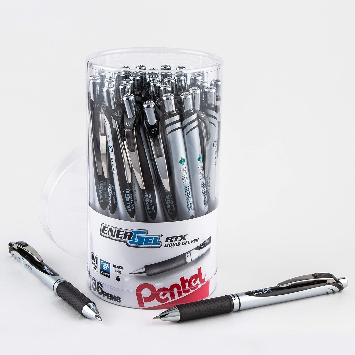 Professional Liquid Gel Ink Pen Set - 36 Retractable Pens, Medium and Bold