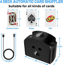 Load image into Gallery viewer, Fully Automatic USB/Battery Card Shuffler for UNO, Poker &amp; Blackjack - Low Noise