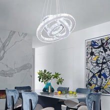 Load image into Gallery viewer, Luxury Adjustable 3-Ring LED Pendant Light - Crystal Round Ceiling Fixture