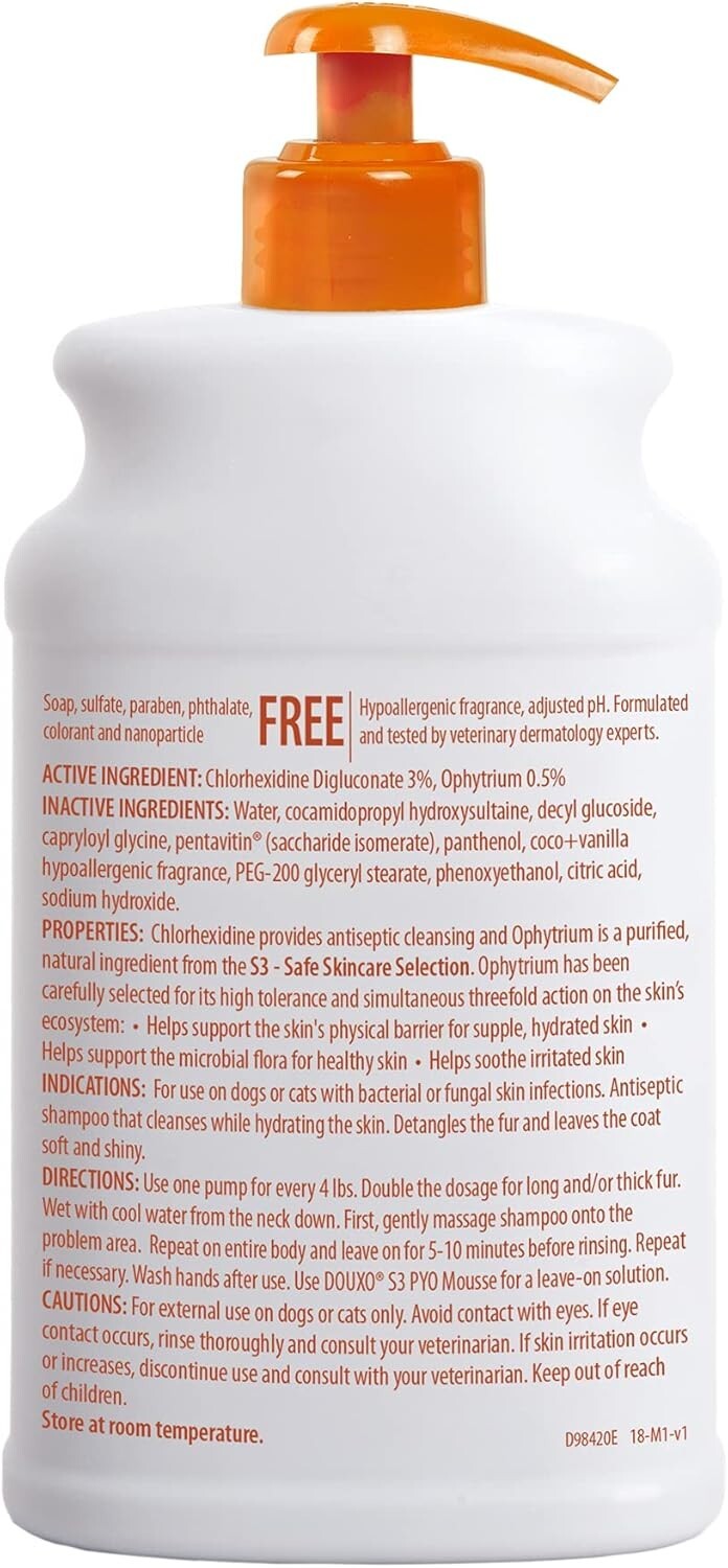 S3 PYO 500mL Shampoo - Vet-Recommended for Dogs & Cats with Skin Issues