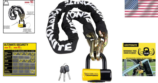 New York Fahgettaboudit 1415 Chain & Disc Lock - Ultimate Security for Cyclists