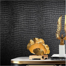 Load image into Gallery viewer, Waterproof Black Crocodile Peel &amp; Stick Wallpaper, Stylish Upgrade 15.7" x 395"