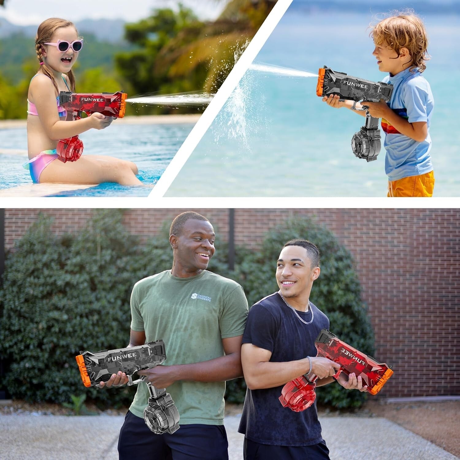High Power Long-Range Electric Water Blasters - 2 Pack for Kids' Pool Parties