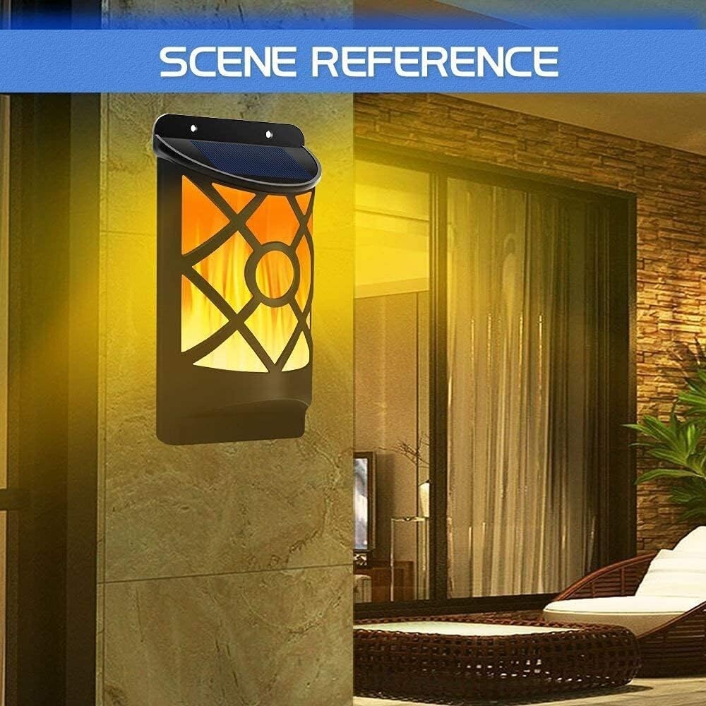 Dancing Flame Solar Lights for Outdoor Ambiance - Easy Wall Mount Installation