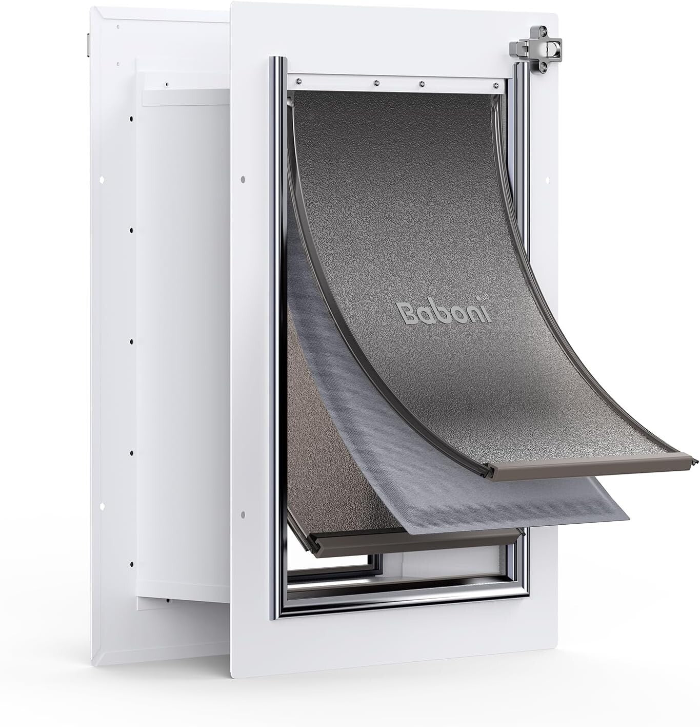 Weatherproof Aluminum Flap Pet Door for Medium Dogs and Cats - 40Lb Limit