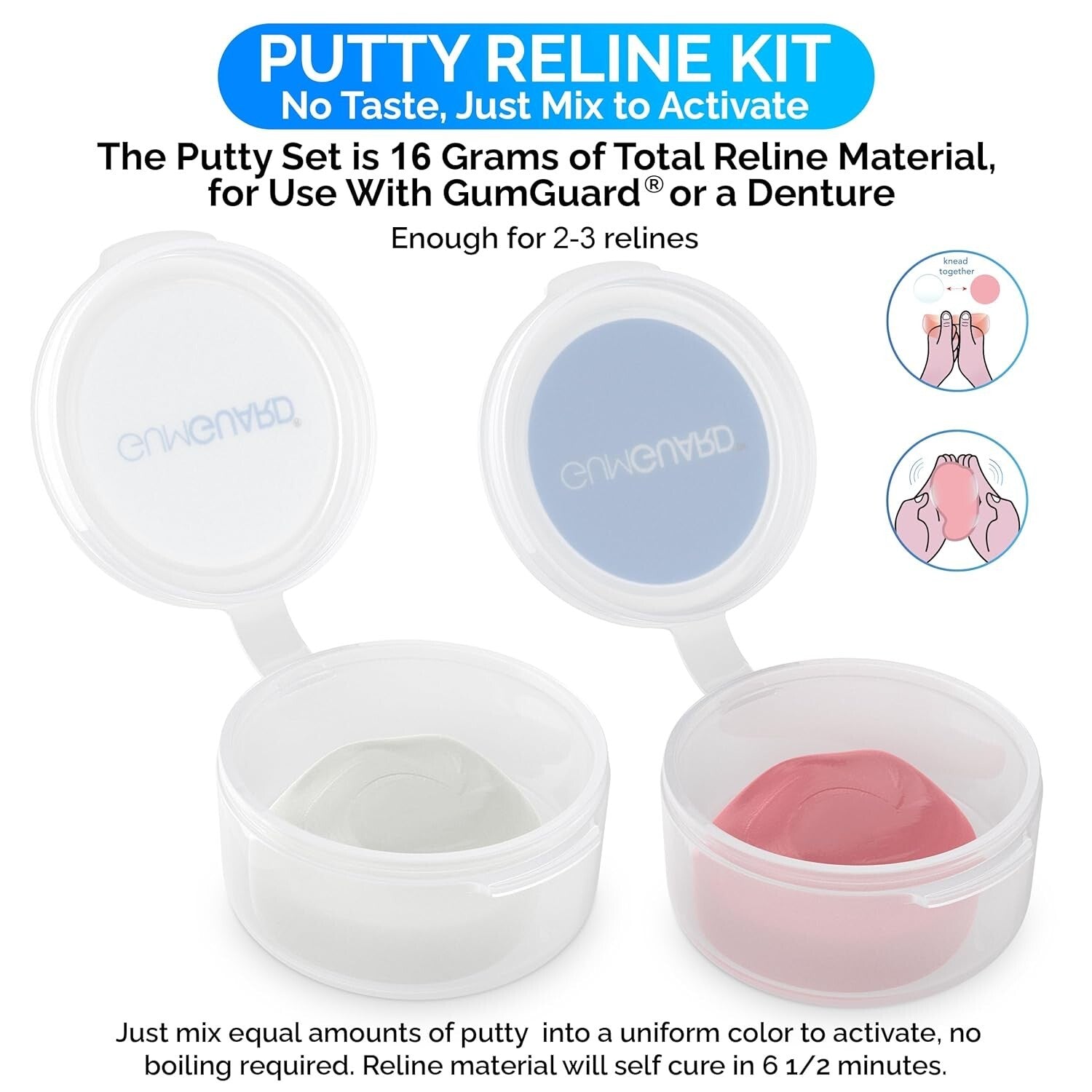 Versatile Denture Reline Set - Self-Curing Silicone for Custom Comfort & Fit