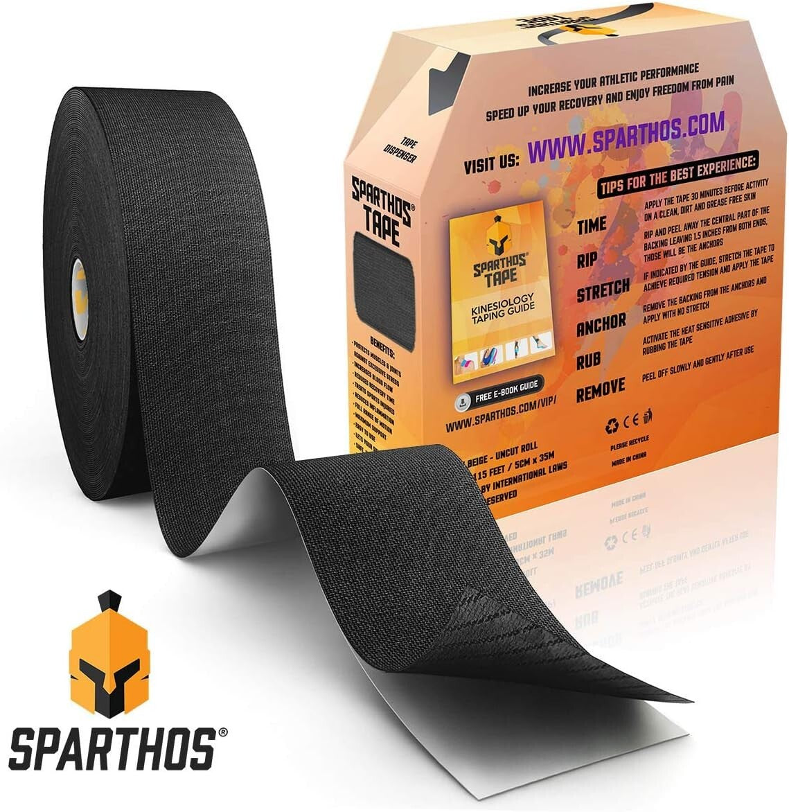 Hypoallergenic Kinesiology Tape Roll - 115ft for Fast Recovery & Performance