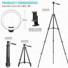 Load image into Gallery viewer, High-Brightness 14'' Selfie Ring Light &amp; Tripod for Flawless Makeup &amp; Streaming