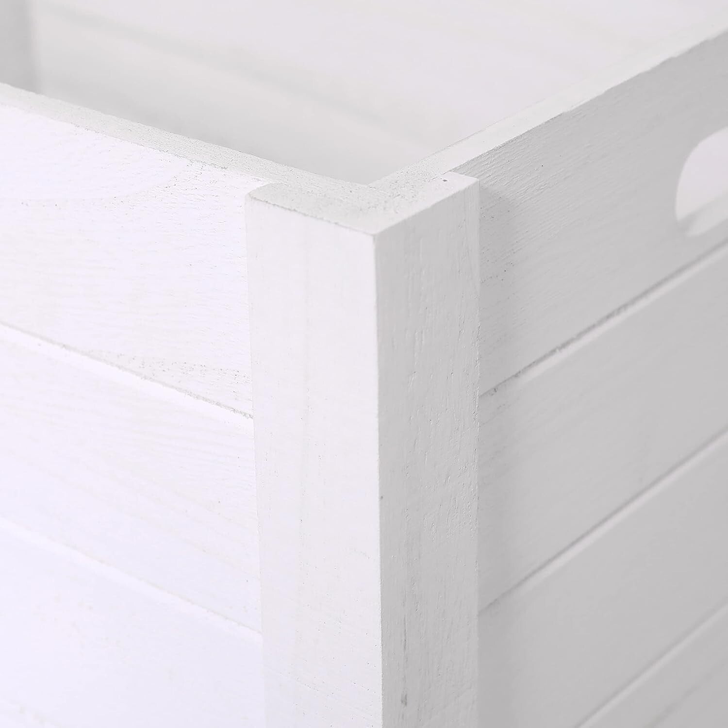 Extra Large Nesting Wooden Crates in Modern White – Decorative Storage Set