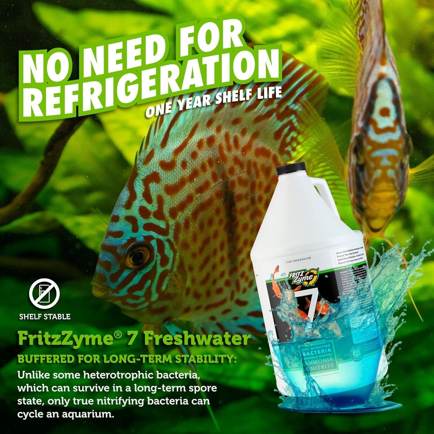1 Gallon FritzZyme 7 Nitrifying Bacteria - Safe Ammonia & Nitrite Reduction