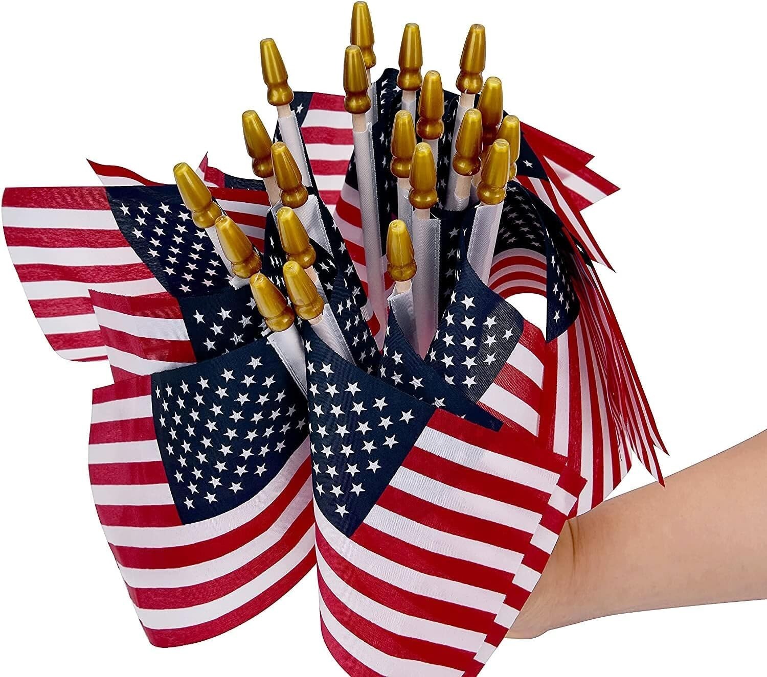 200 Pack Mini American Flags on Stick - 4x6 Inch for Patriotic Celebrations