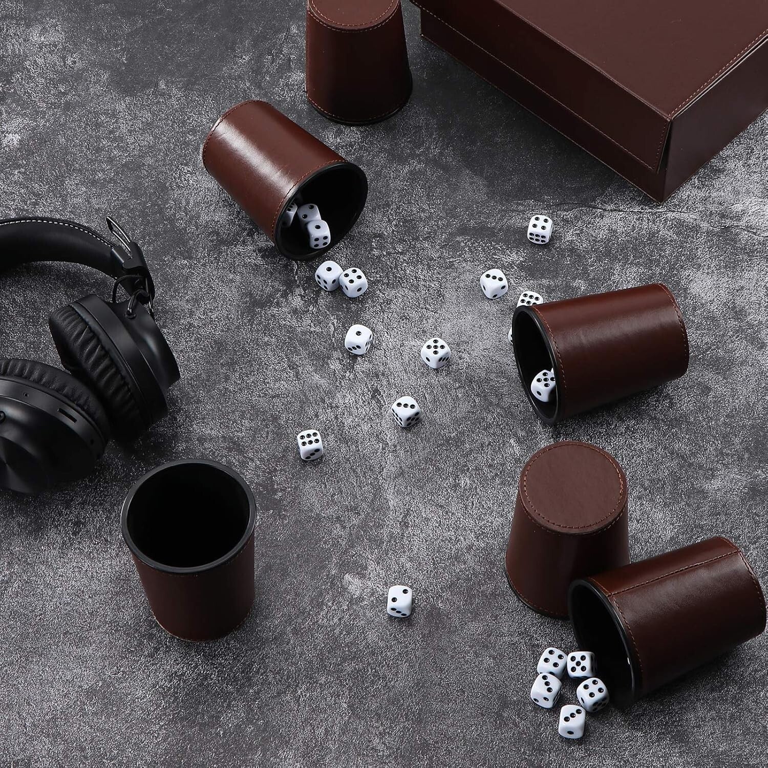 Ultimate Leather Dice Cup & Dice Collection: Elegant Case for Travel & Storage