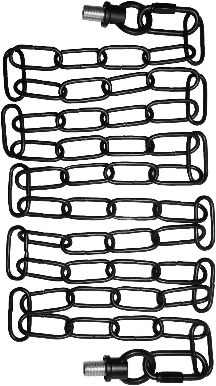 Adjustable 20FT Black Pendant Light Fixture Chains - 65 lbs Capacity, 2 Pack