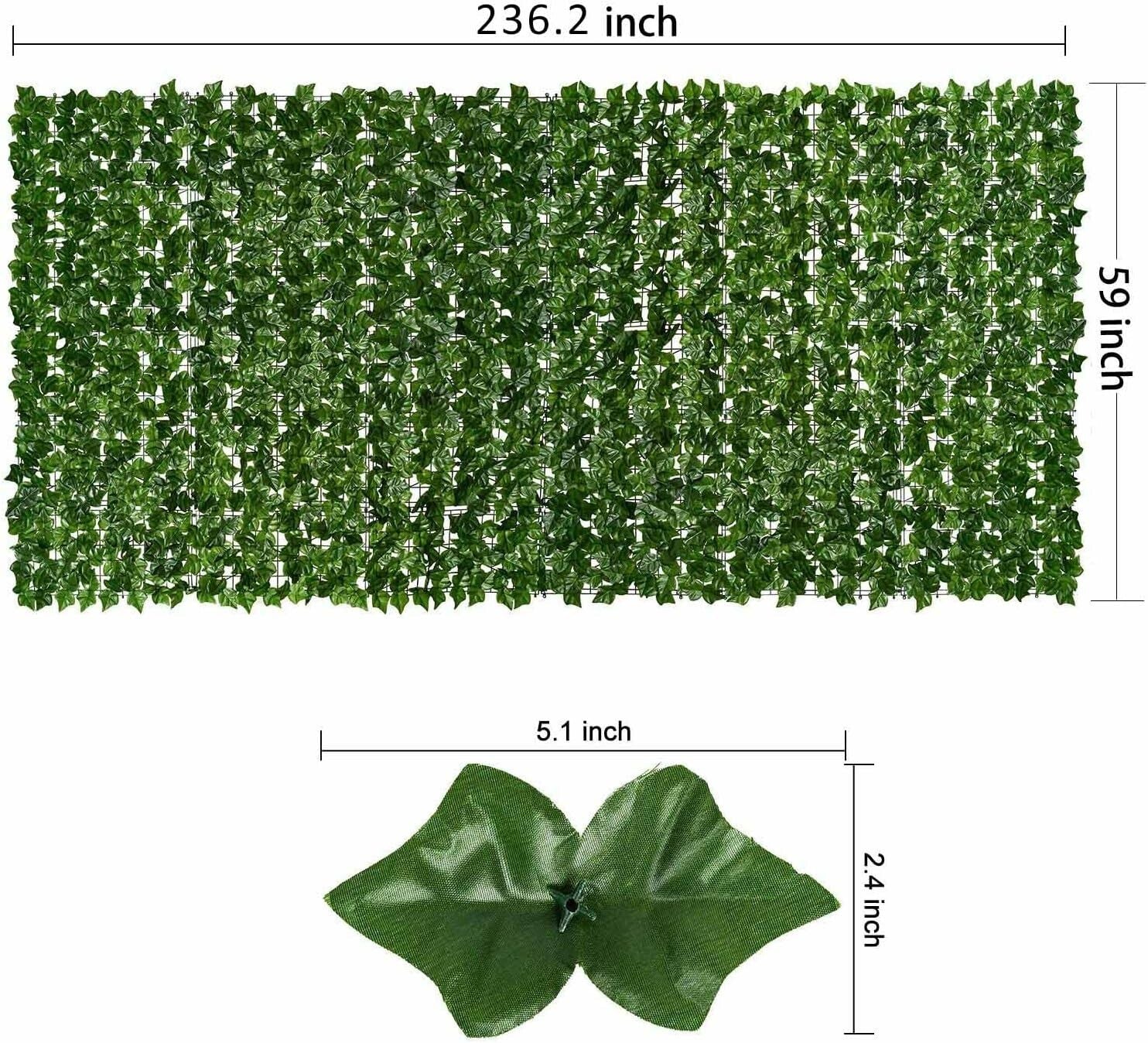 59x236.2inch Faux Ivy Leaf Fence for Versatile Privacy - Perfect for Gardens