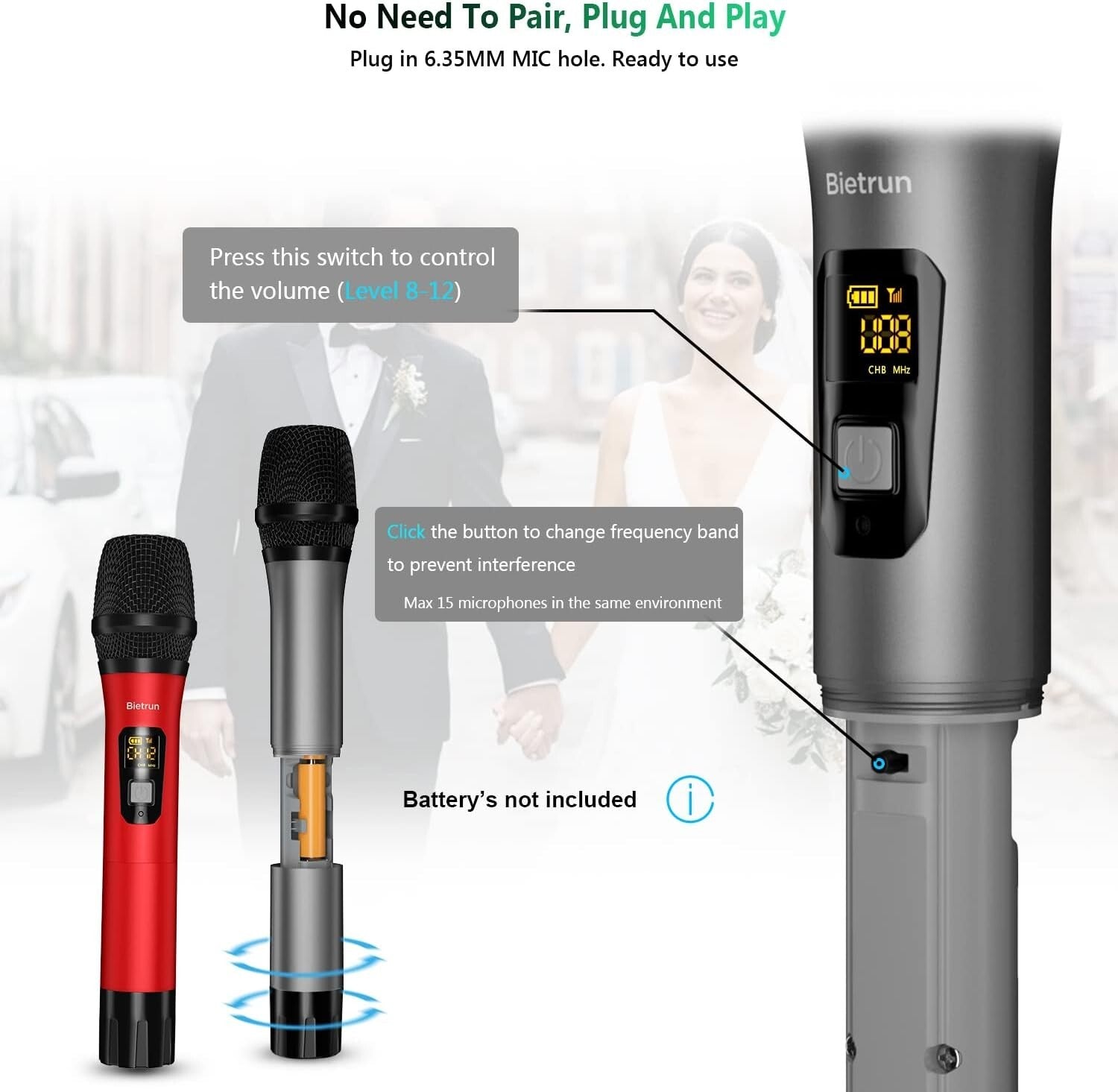 Dynamic Long-Distance Wireless Microphone Set - Perfect for Weddings and Parties