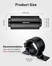Load image into Gallery viewer, Universal 10 Micron Fuel Filter with AN Adapters &amp; Adjustable Bracket Clamp
