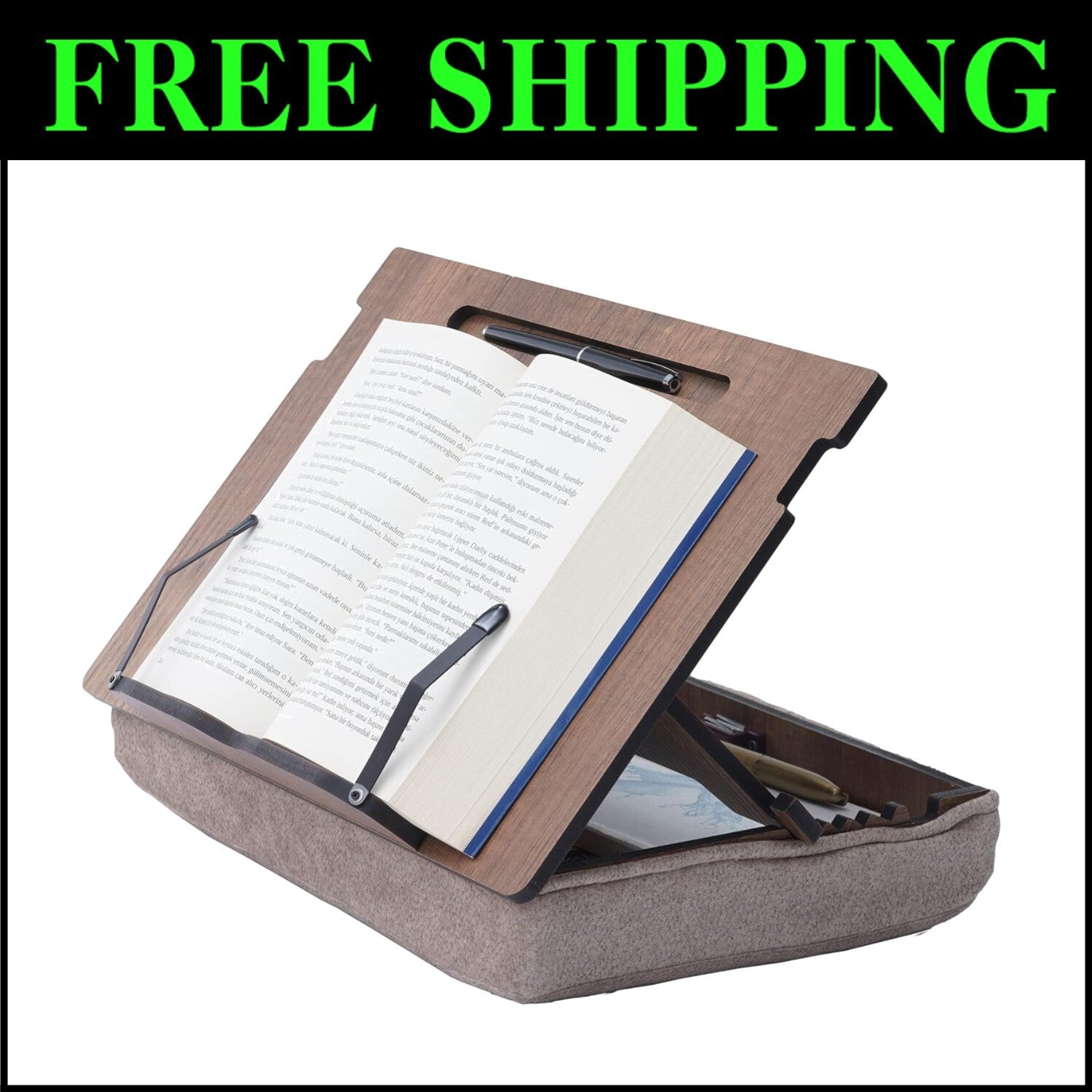 Compact & Portable Book Stand with Storage - Ideal for Recipes & Sheet Music