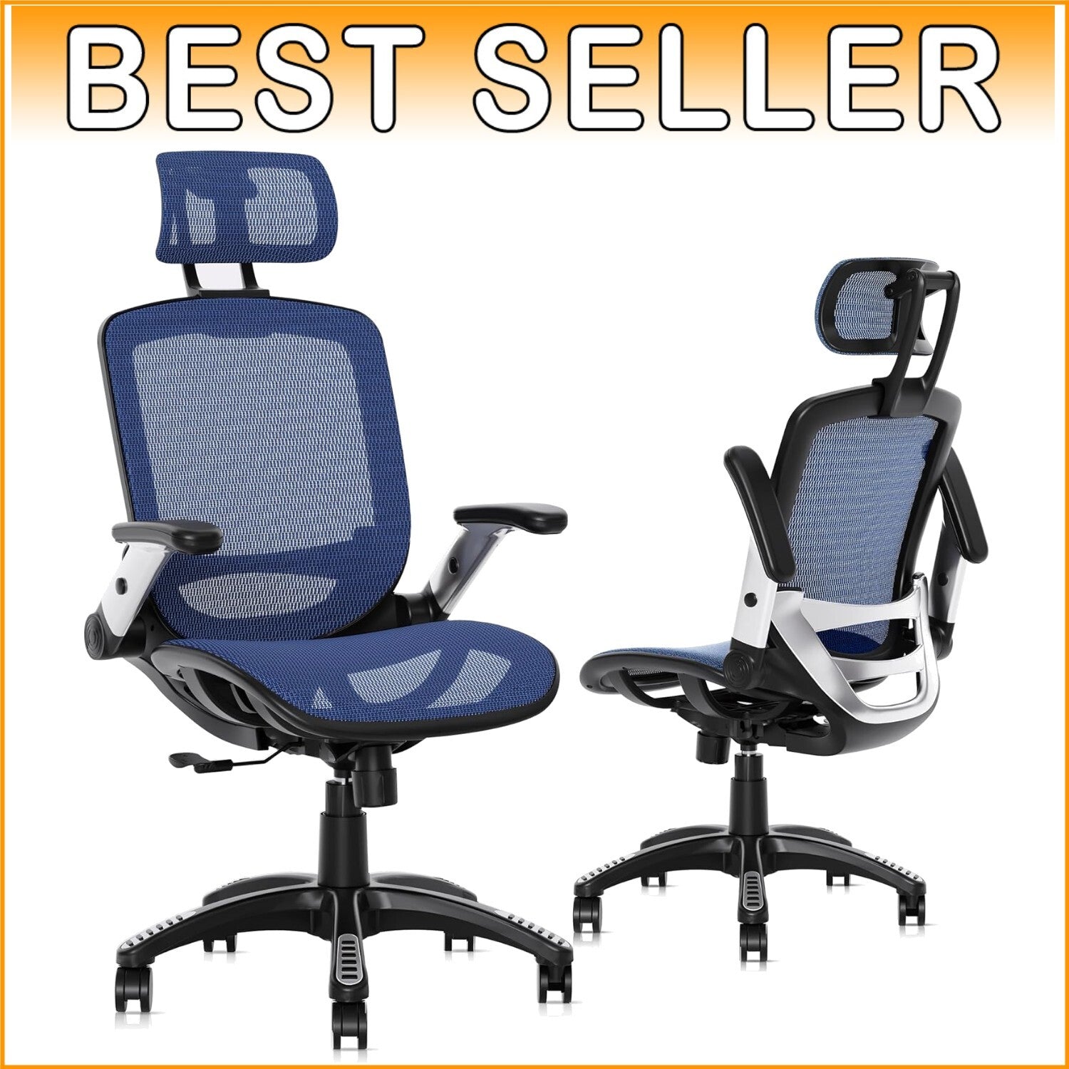 Comfortable Swivel High Back Desk Chair with Tilt Lock - Perfect for Long Hours