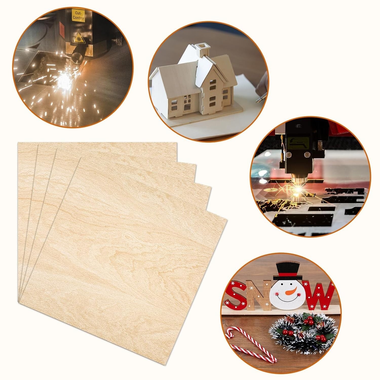 Unfinished Basswood Craft Sheets - 12"x12" - Ideal for Engraving & Model Making