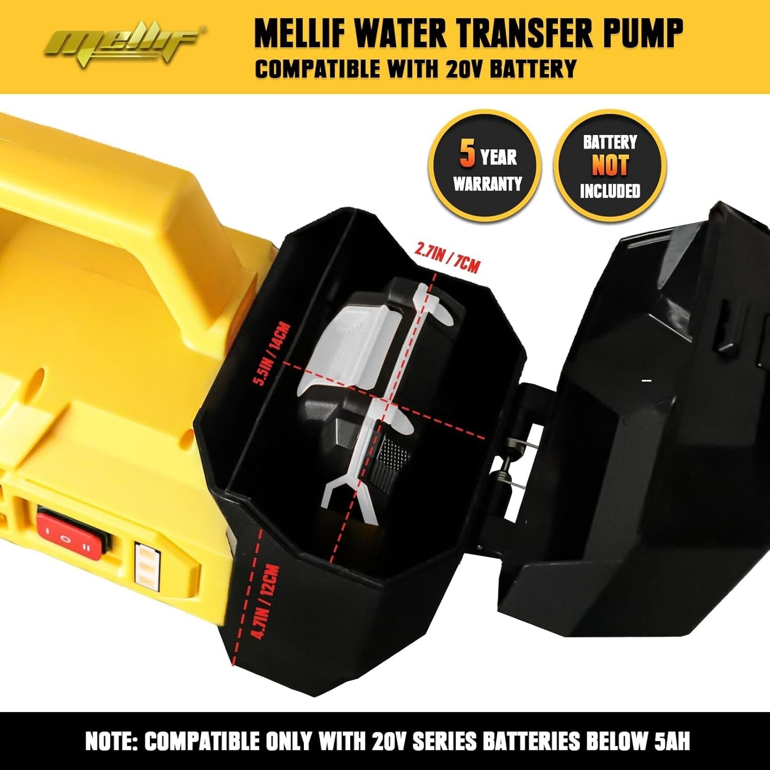 Battery-Powered Water Transfer Pump – Ideal for Pool Draining & Lawn Irrigation