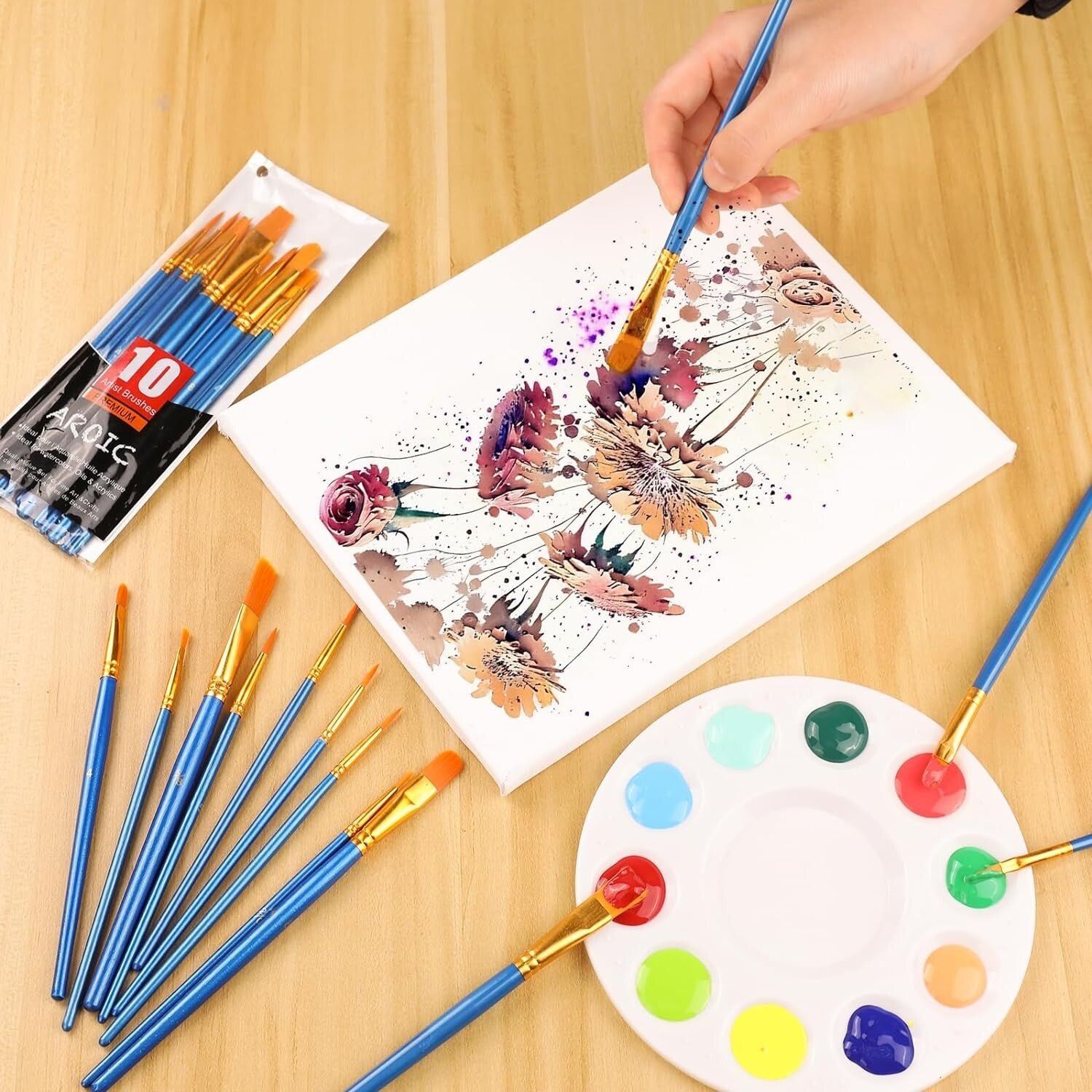 24 Versatile Paint Brushes & Palettes Kit – Ideal for Artists of Any Skill Level