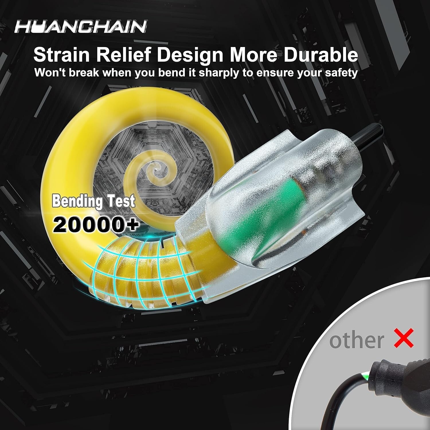 100 ft Lighted Outdoor Extension Cord | 12/3 Gauge for All Weather Applications