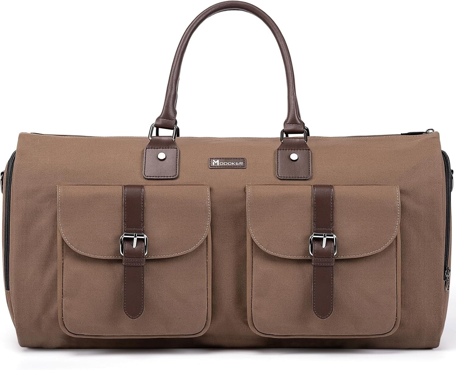 Wrinkle-Free 45L Canvas Garment Duffel Bag with Shoe Compartment - Travel Ready