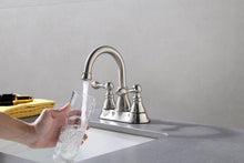 Load image into Gallery viewer, Lead-Free Brushed Nickel Deck-Mounted Bathroom Faucet with Easy Installation