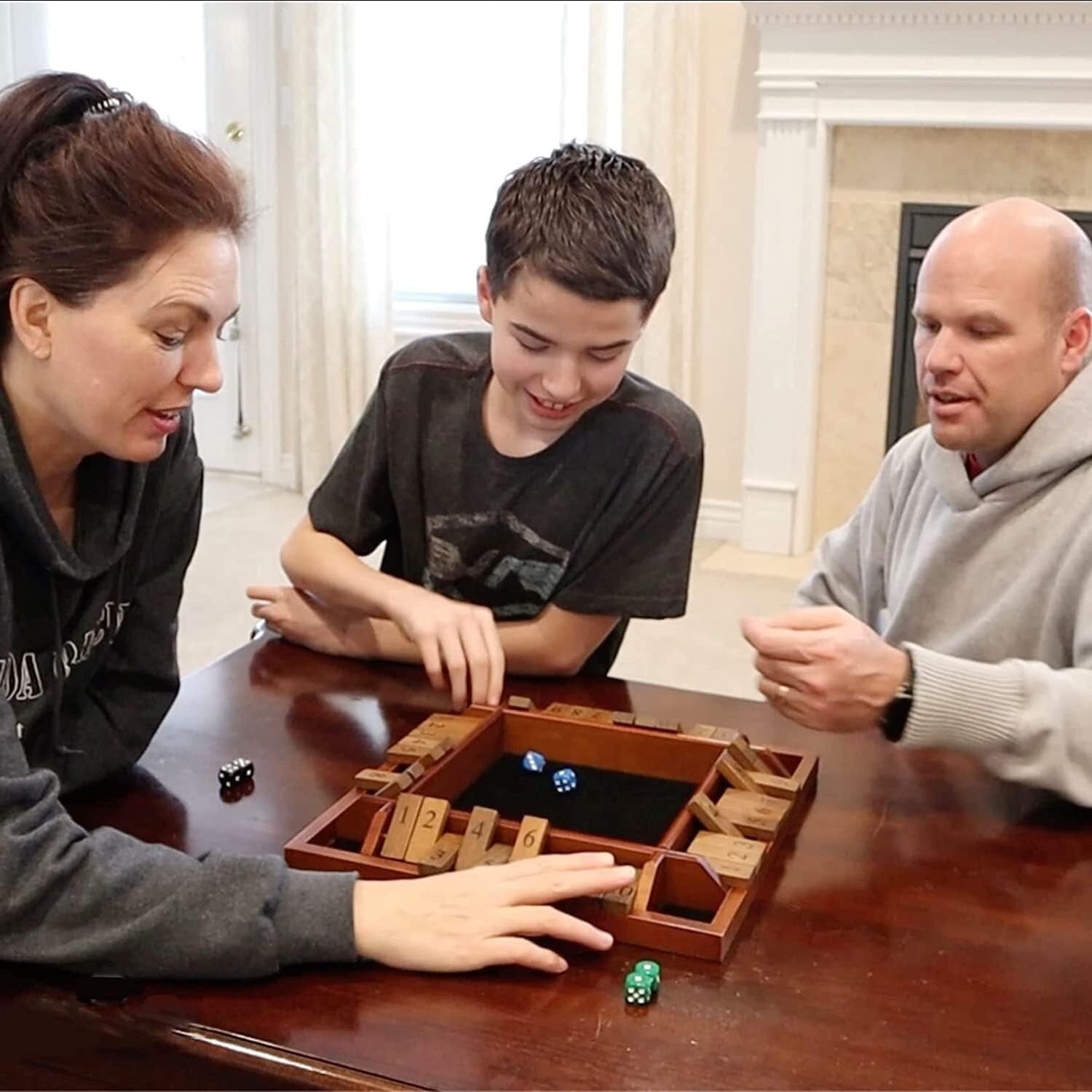 Premium 4-Player Shut The Box Game - Heirloom Quality with Velveteen Surface