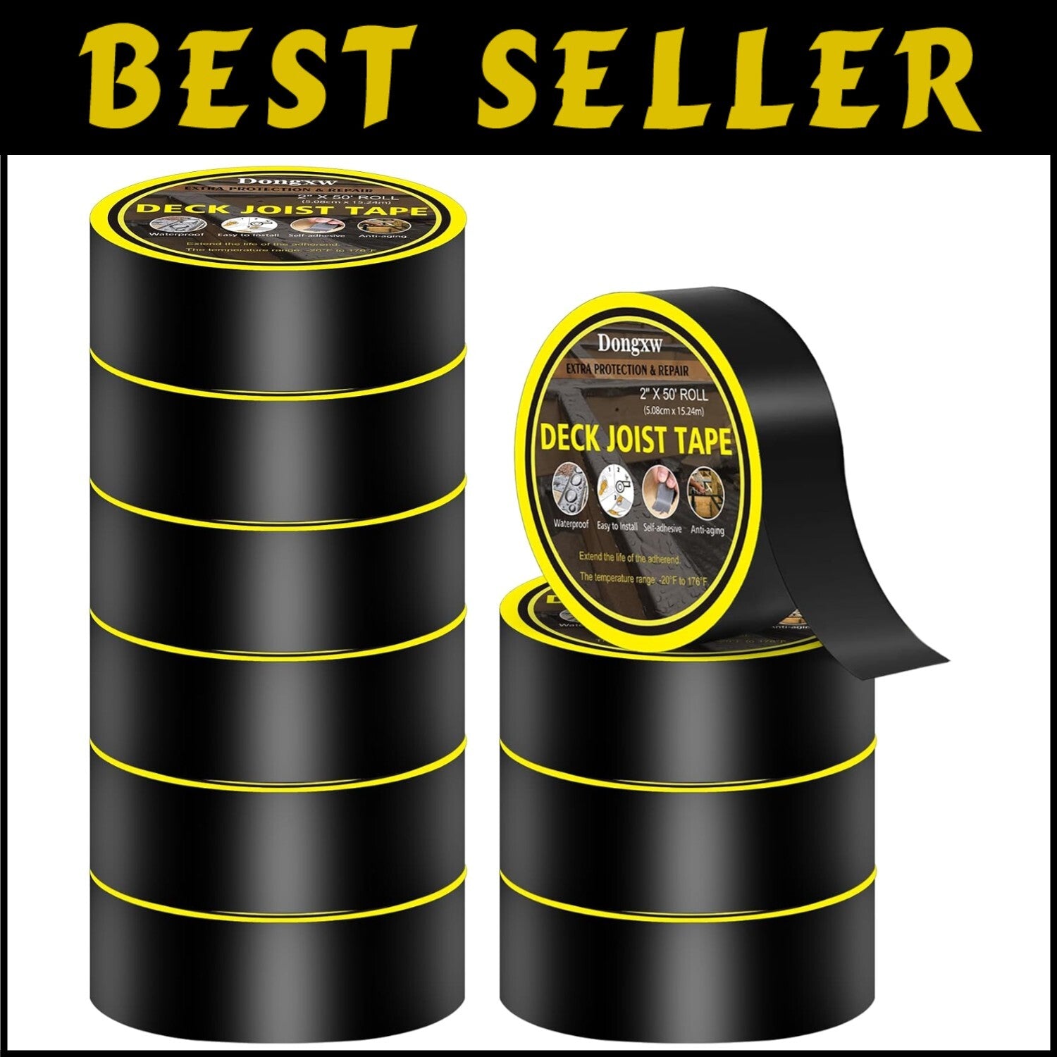 Weather-Resistant Butyl Deck Joist Tape 10 Rolls - Moisture Barrier for Outdoors