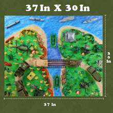 Load image into Gallery viewer, Complete Military Toy Set - 124 Plastic Army Men, Tanks &amp; Helicopters for Kids