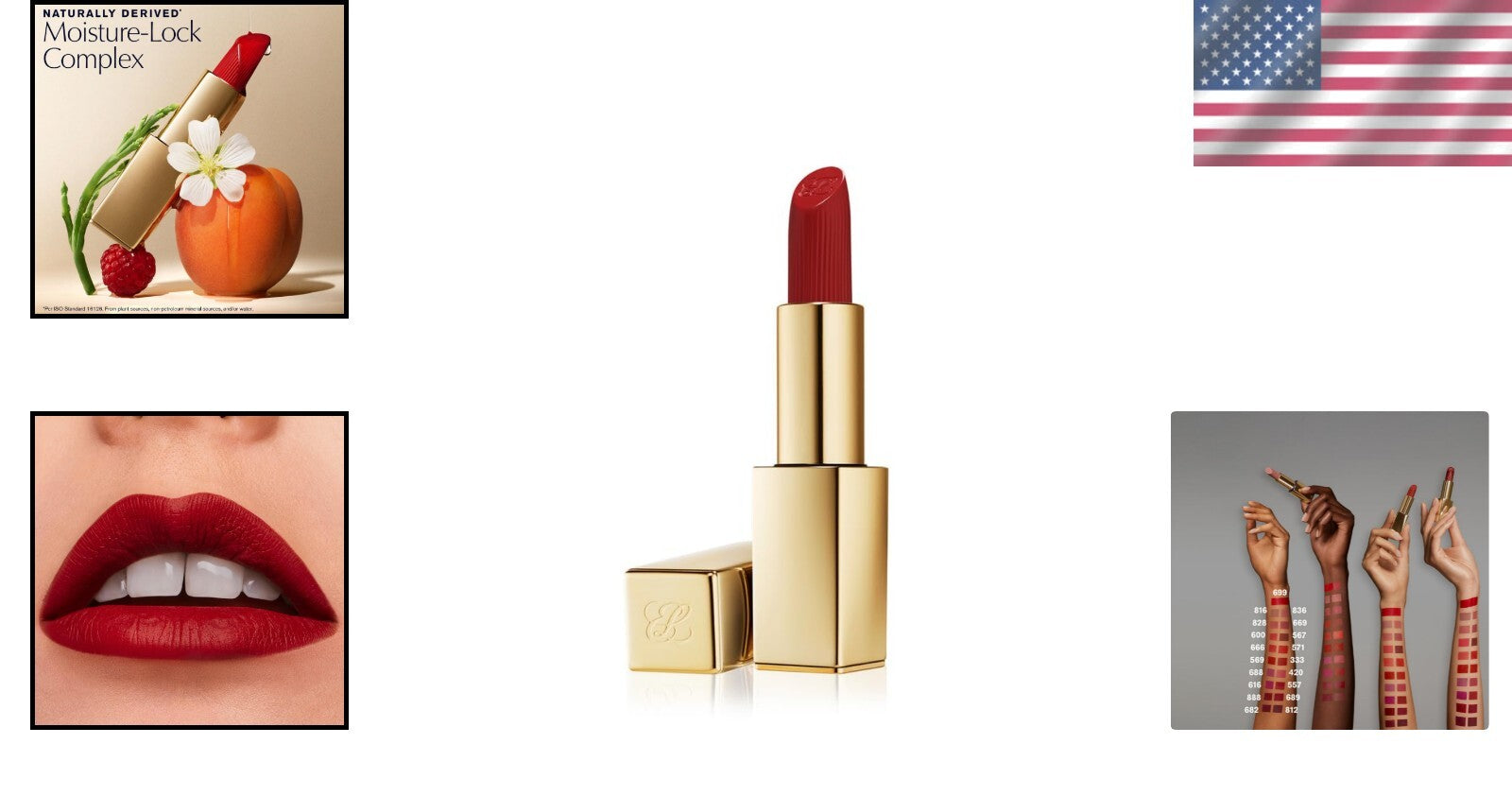 Pure Color Matte Lipstick Stick in 606 Red - Hydrating & Long-Lasting Formula