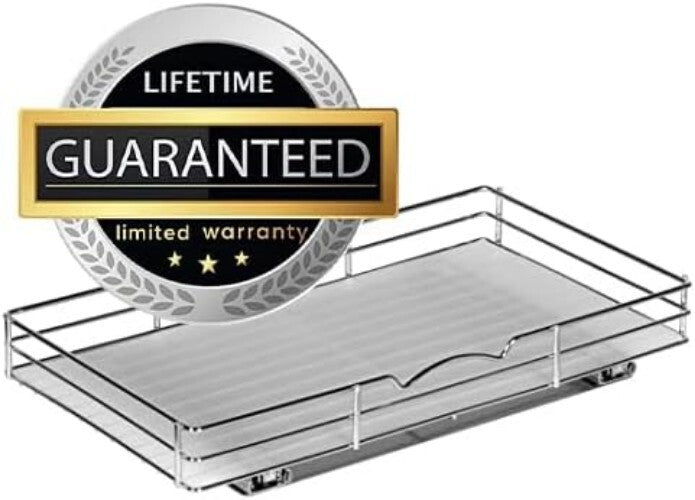 Durable Chrome Pull-Out Spice Organizer - Perfect for Narrow Kitchen Cabinets