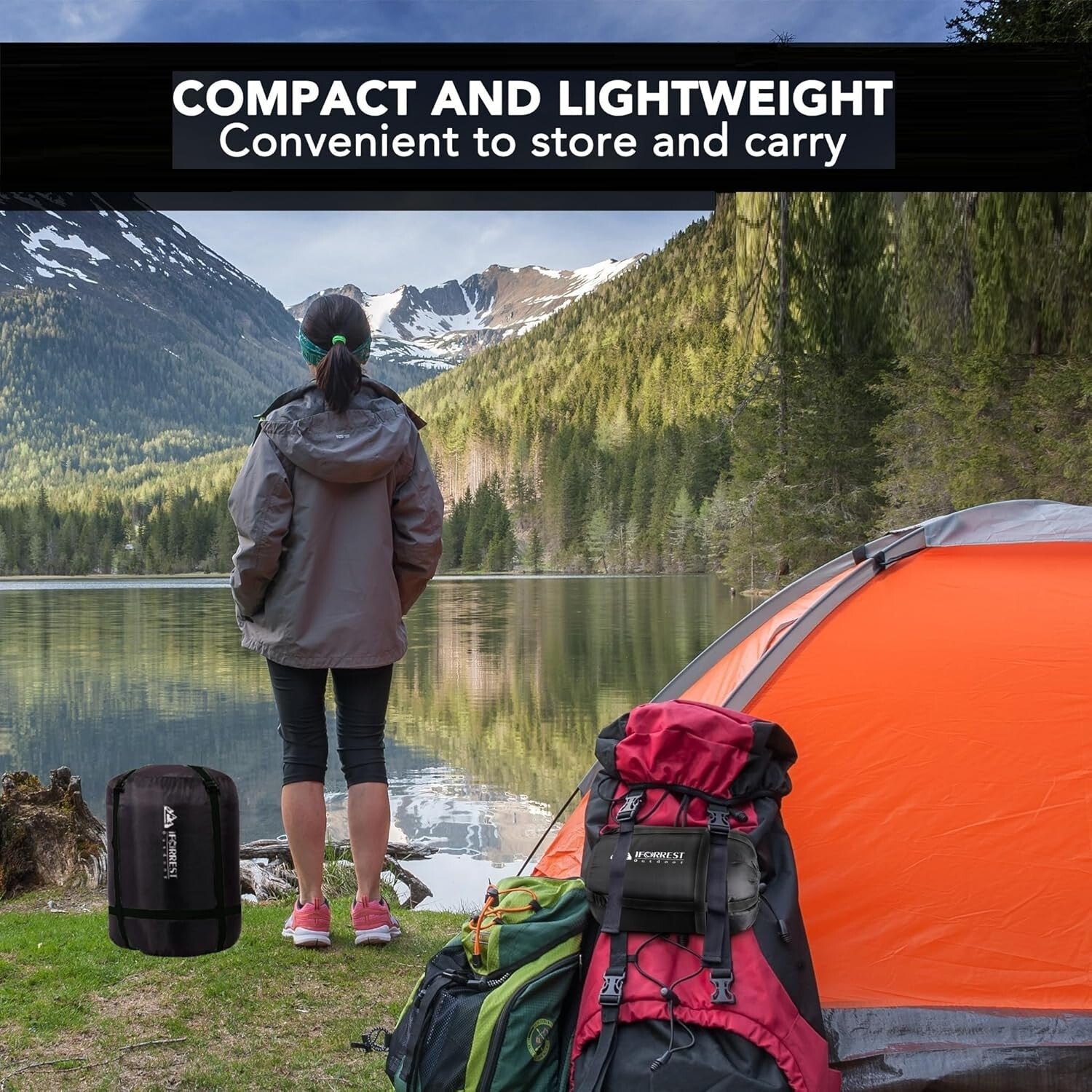 10°F Cotton Flannel Double Sleeping Bag - Waterproof, 2-Person Travel Essential