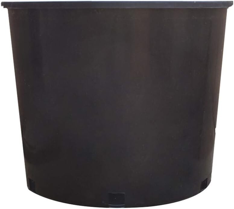 Lightweight 7 Gallon Black Nursery Pot with Drainage Holes for Soil Growth