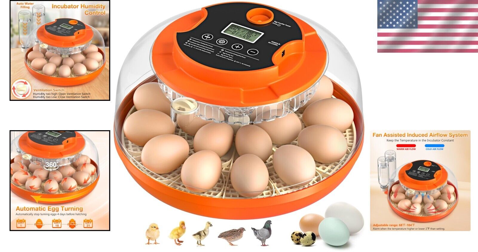 18 Egg Automatic Egg Incubator with Humidity Control - Perfect for Home and Farm