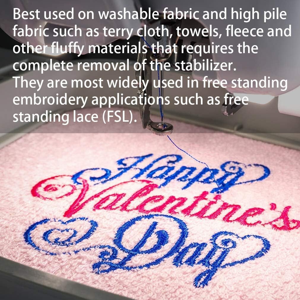 1.5oz Wash Away Stabilizer for Embroidery Backing & Topping, 12" x 50 yd Roll